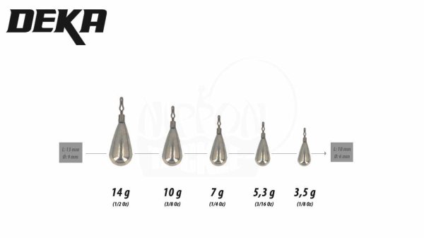 DEKA Tungsten Drop Shot Gewichte (tropfenförmig) Wolfram