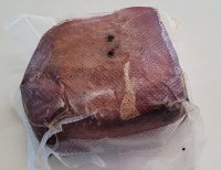 Lachsschinken aus Franken Kilopreis 13,50 Euro über Buchenholz geräuchert